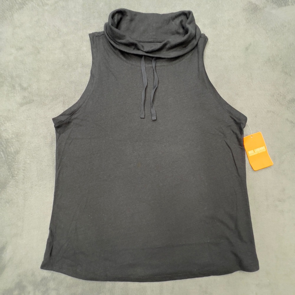 Reel Legends Performance Outfitters Women's Black Sleeveless Cowl Neck Top Sz L
